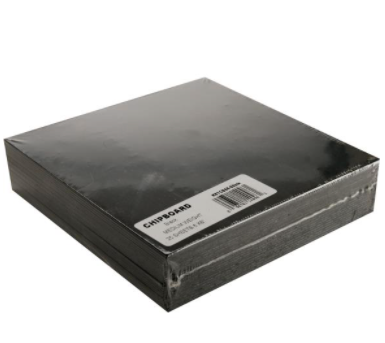 Grafix 6x6 Black Medium Weight Chipboard 25 Pack {K121}