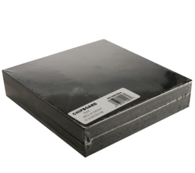 Grafix 6x6 Black Medium Weight Chipboard 25 Pack