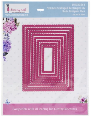 Dress My Craft Stitched Scalloped Rectangles LG Die Set {H17}