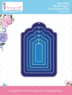 Dress My Craft Stitched Tag #3 Die Set