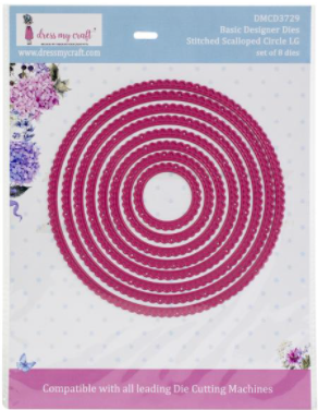 Dress My Craft Stitched Scalloped Circle LG Die Set {D101}