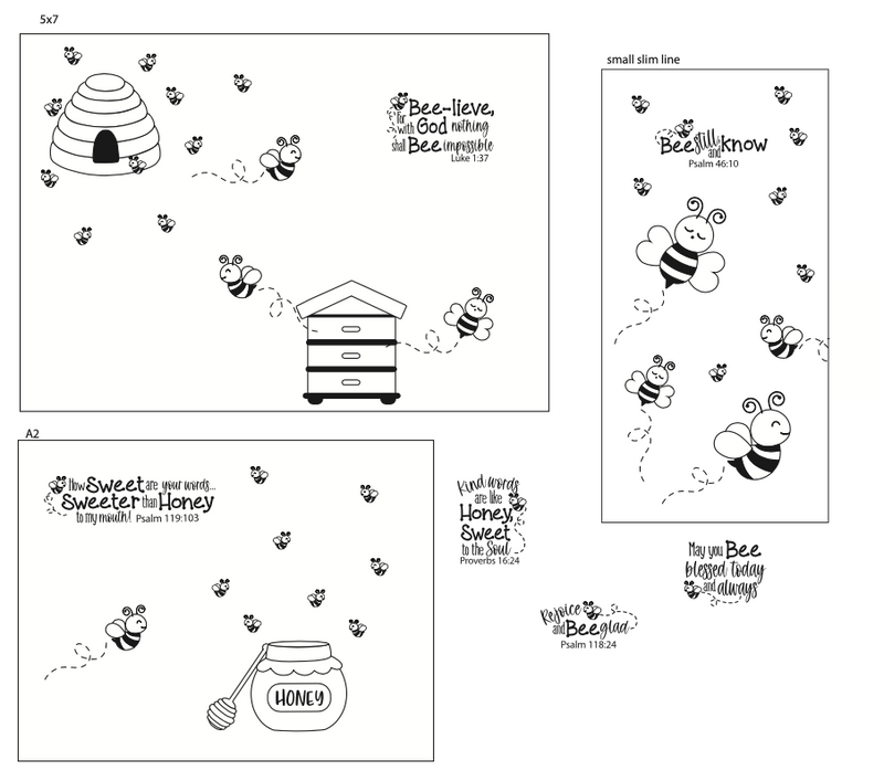 Maymay's Bee-lieve 4x6 Stamp Set {A226}
