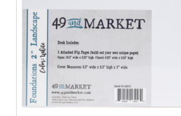 49 And Market Foundations White 2" LANDSCAPE Album 6.5L"X8.5W" {F421}