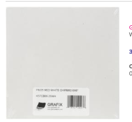 Grafix 6x6 White Medium Weight Chipboard 25 Pack {B704}