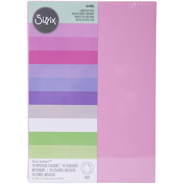 Sizzix Surfacez Cardstock Pack 8"X11.5" 60/Pkg: Mystical {B420}