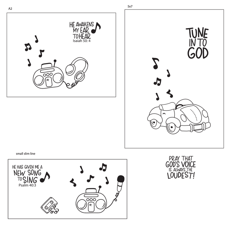 Maymay's Tune in to God 4x6 Stamp Set {A260}