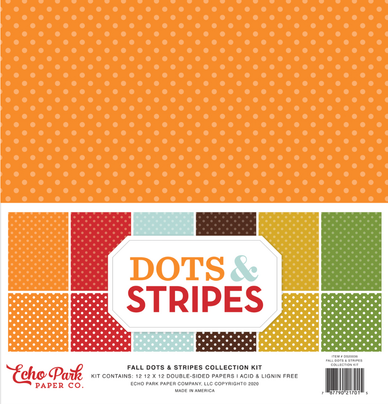Echo Park 12x12 Fall Dots & Stripes Collection Kit