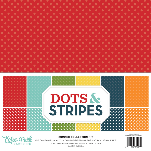 Echo Park 12x12 Summer Dots & Stripes Collection Kit {B323}