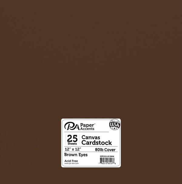 Paper Accents 12x12 80lb Brown Eyes Canvas Cardstock {B728}