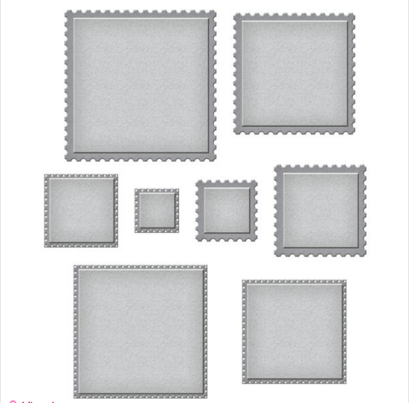 Spellbinders Postage Edge Squares Die Set {B107}