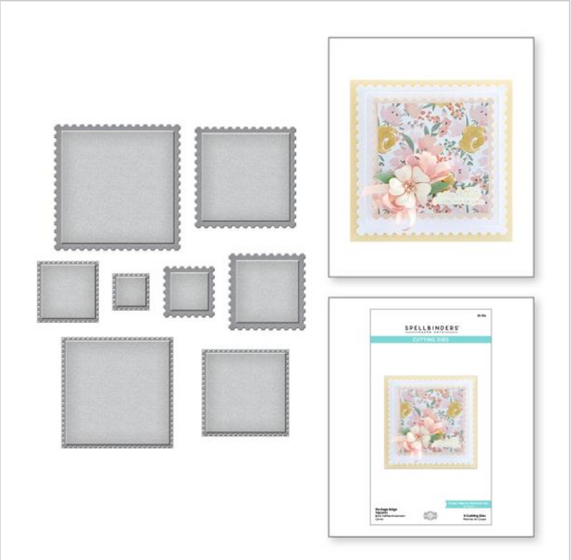 Spellbinders Postage Edge Squares Die Set {B107}