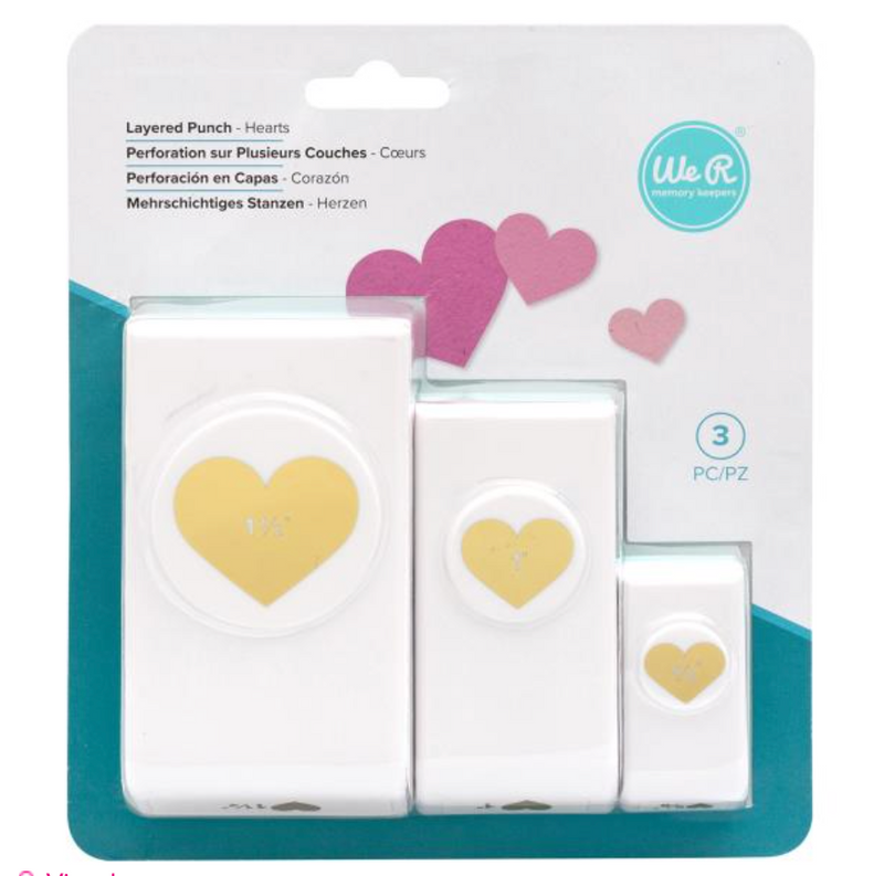 We R Memory Keepers Heart Layering Punches 3/Pkg {X104}