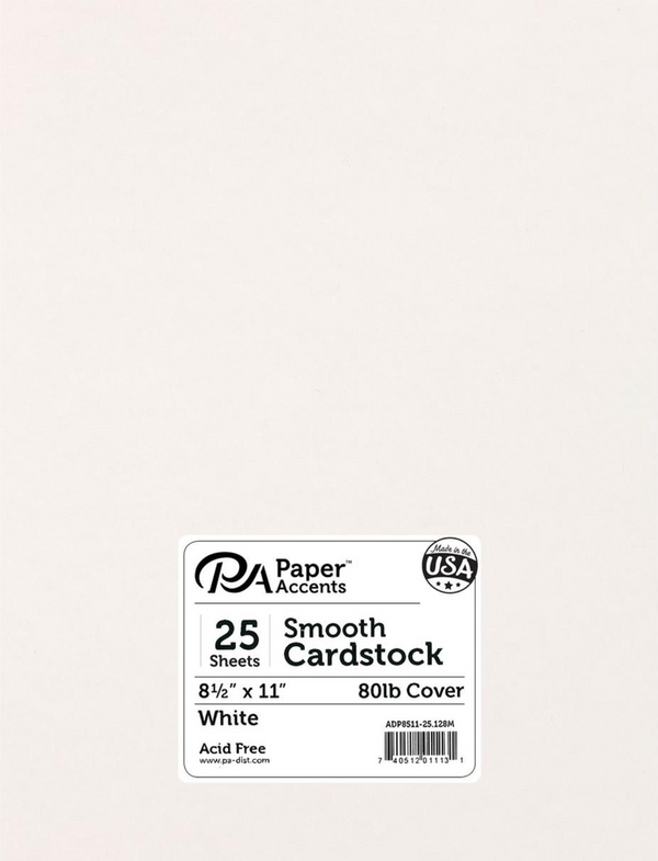 Paper Accents 8.5x11 80lb. White Smooth Cardstock