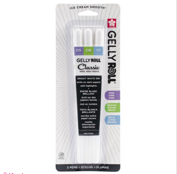 Sakura Gelly Roll Classic White Pens 3pk. {D180}