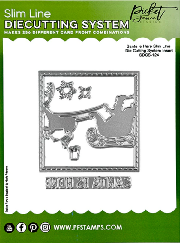 Picket Fence Studios Santa is Here Slim Line Die Cutting System Insert {W50}